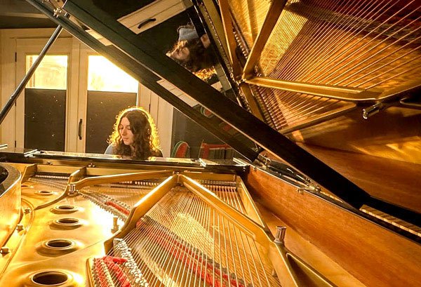 Pianist during a recording session on Steinway at One Soul Studios